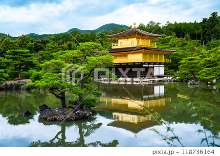 Kinkakuji temple, also called Golden Pavilion in Kyoto, Japan 118736164
