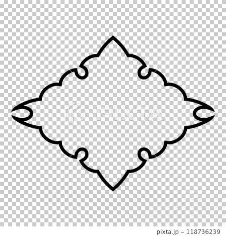 雪菱。帶有雪圖案的日本家族徽章的向量圖示插圖。 118736239