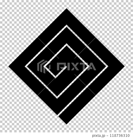 角立て稲妻（かどたていなずま）。雷文様から派生した日本の家紋のベクターアイコンイラスト。 118736310