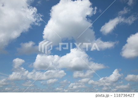 Blue sky background with white clouds 118736427