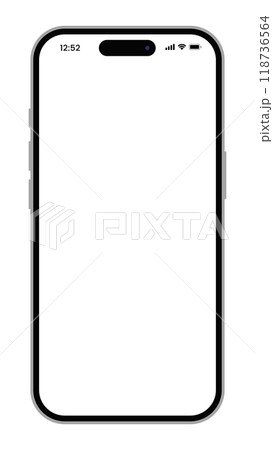 iphone 16のシンプルなモックアップのベクターイラスト 118736564