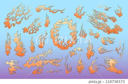 赤い鬼火、火の玉のベクターイラスト 赤い鬼火、火の玉のベクターイラスト 118736573