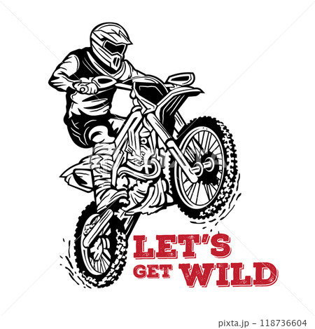 Motocross extreme sport vector illustration, perfect for t shirt design and event logo 118736604
