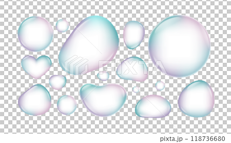 Vector illustration of soap bubbles of various shapes Vector illustration of soap bubbles of various shapes 118736680