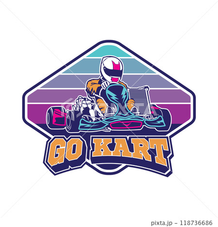 Go Kart racing vector illustration in colorful design, good for event logo also t shirt and racing team logo 118736686