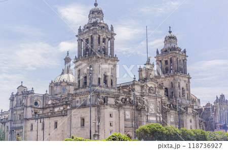 Catedral Metropolitana de la Ciudad de Mexico, iconic cathedral in Mexico City. Historic architecture, cultural heritage, and religious landmark concept 118736927