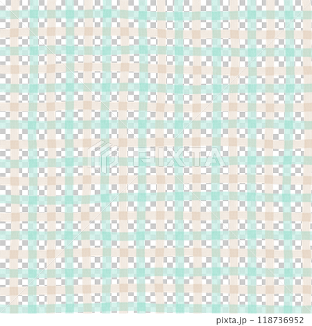 Green Beige Gingham Check Hand Drawn Pattern Background Overlay 118736952