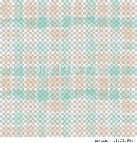 Green Beige Gingham Check Hand Drawn Pattern Background Overlay 118736956