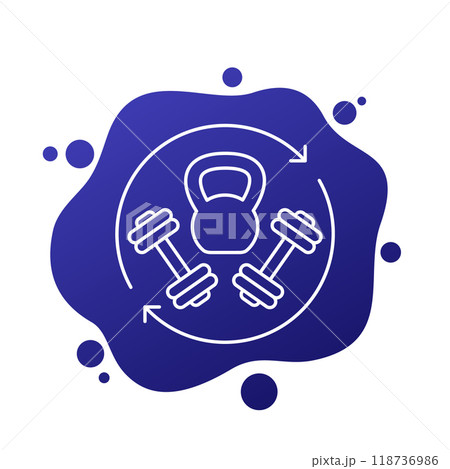 Circuit training icon, endurance workout vector 118736986