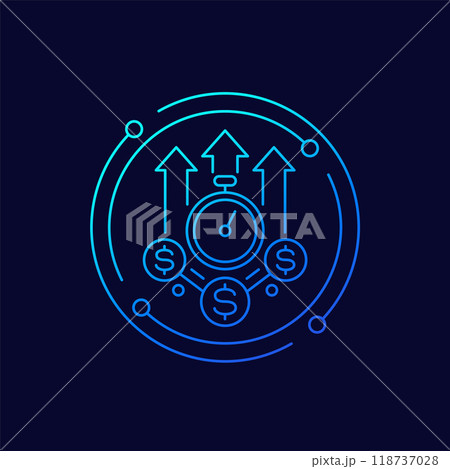 fast growth icon, linear design 118737028
