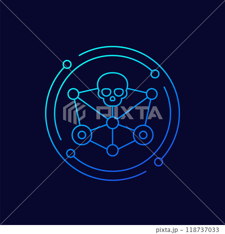 network vulnerability icon, linear design 118737033