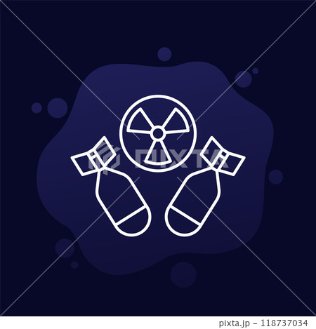nuclear bombs line icon, vector 118737034