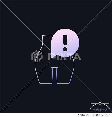 anorexia icon, eating disorder vector design 118737046