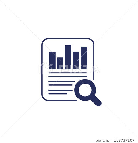 audit icon on white, auditing financial data 118737107