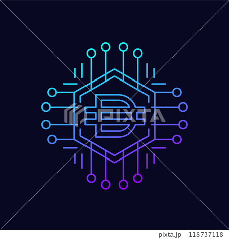 DAI coin, crypto icon, line vector 118737118