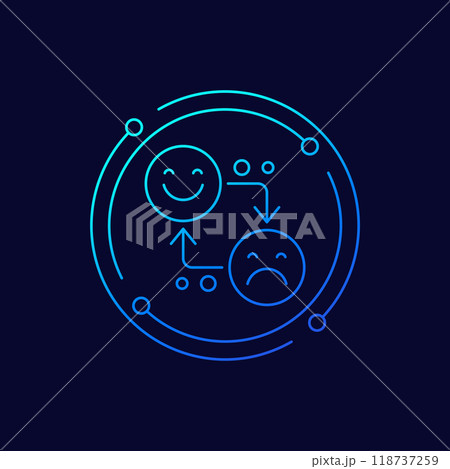 mood swings icon, linear design mood swings icon, linear design 118737259