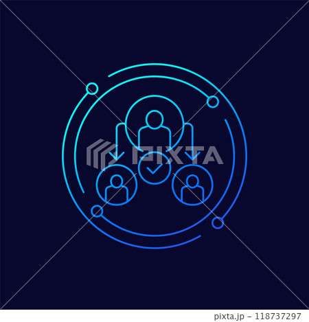 delegate or assign icon, linear design 118737297