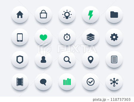 Basic icons set for apps and web Basic icons set for apps and web 118737303