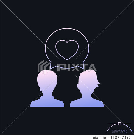 love chat vector icon with two women love chat vector icon with two women 118737357