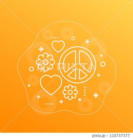 peace and love icon in line design peace and love icon in line design 118737377
