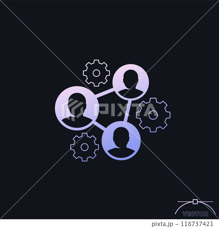 collective work icon, collaboration or teamwork 118737421