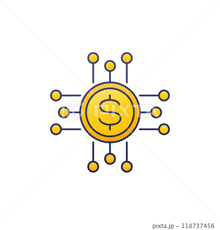 income streams or sources icon with outline 118737456