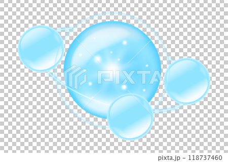 Vector illustration of glowing planets, stars, and beauty ingredients combined 118737460