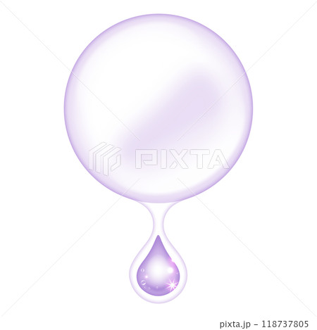 紫色の植物由来のオーガニック成分が凝縮された果汁をイメージした雫のベクターイラスト 紫色の植物由来のオーガニック成分が凝縮された果汁をイメージした雫のベクターイラスト 118737805