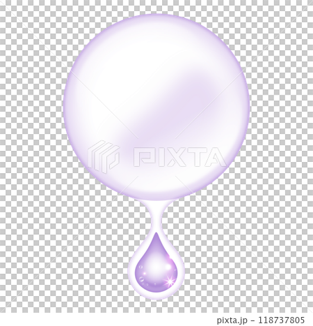 紫色の植物由来のオーガニック成分が凝縮された果汁をイメージした雫のベクターイラスト 紫色の植物由来のオーガニック成分が凝縮された果汁をイメージした雫のベクターイラスト 118737805