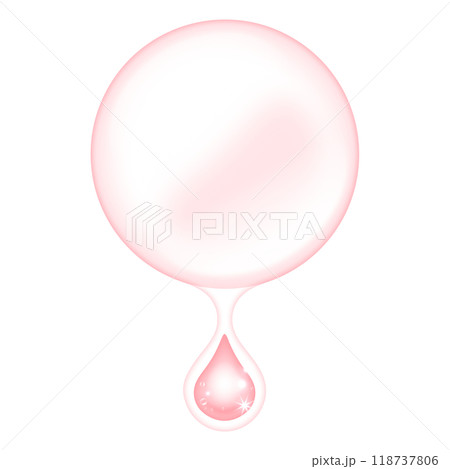 ピンク色の植物由来のオーガニック成分が凝縮された果汁をイメージした雫のベクターイラスト 118737806