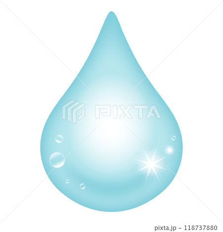 水色の美容成分のしずくのベクターイラスト 水色の美容成分のしずくのベクターイラスト 118737880