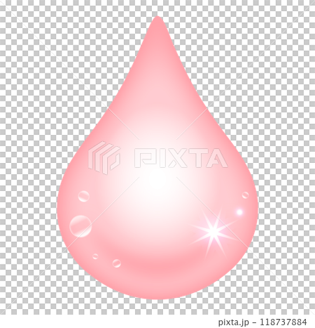 Vector illustration of pink beauty ingredient drops 118737884