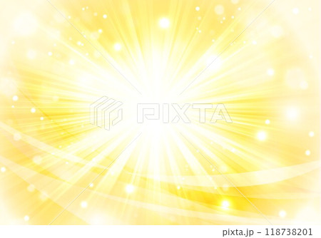 黄色曲線と放射したキラキラ 118738201