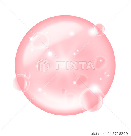 美容成分の結合や構造をイメージした、ぷるぷる、きらきらとしたイラスト 118738299