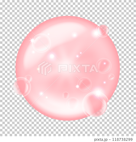 美容成分の結合や構造をイメージした、ぷるぷる、きらきらとしたイラスト 118738299