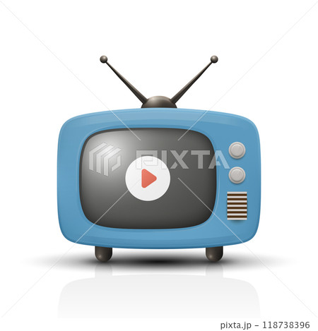 Vector 3D Realistic Retro TV Set Icon. Retro TV Symbol for Web, App, Logo, UI. Retro TV Design Template, Clipart, Illustration for Branding 118738396