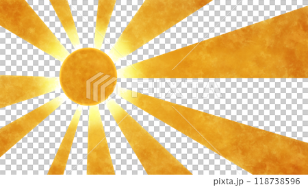 金色の太陽光線　おしゃれな水彩イラスト 118738596