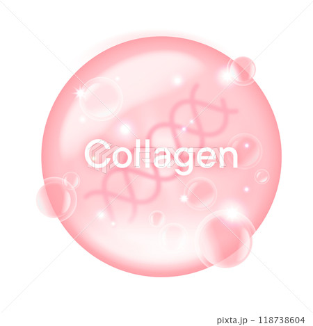 ぷるぷるとしたコラーゲンをイメージした美容成分のベクターイラスト 118738604