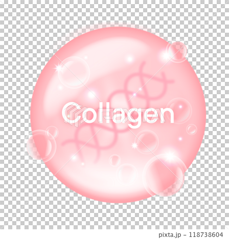 ぷるぷるとしたコラーゲンをイメージした美容成分のベクターイラスト 118738604