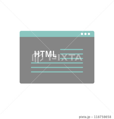 WebブラウザとHTMLコードのアイコン 118738658