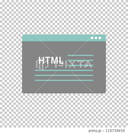 WebブラウザとHTMLコードのアイコン 118738658