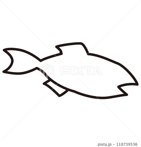 シンプルな魚のシルエットのイラスト 118739536
