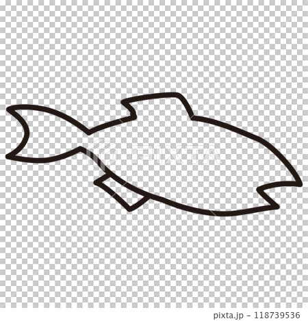 簡單的魚剪影插圖 簡單的魚剪影插圖 118739536