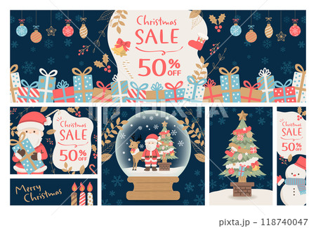 クリスマスのかわいいテンプレートセット_3 クリスマスのかわいいテンプレートセット_3 118740047