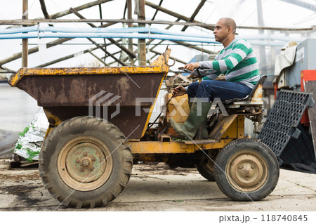 man working on Forklift loader man working on Forklift loader 118740845