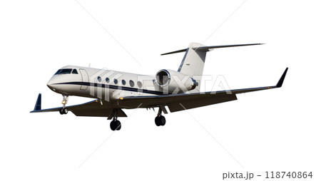 Light jetliner isolated on white 118740864