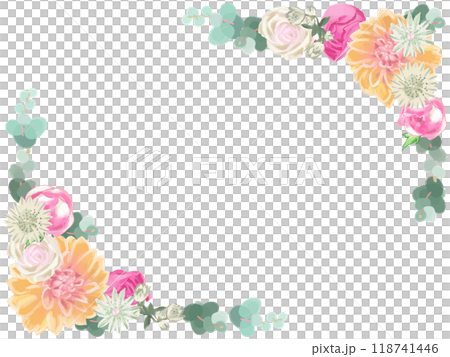 玫瑰與大麗花框架 118741446