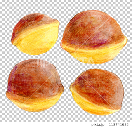 Watercolor illustration: Hand-drawn bell castella 118741683