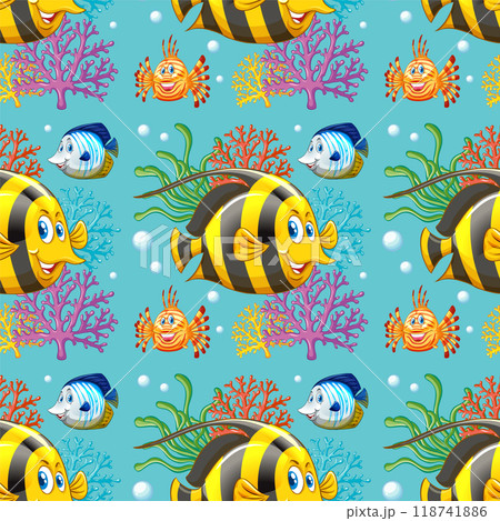Colorful Underwater Fish Pattern 118741886