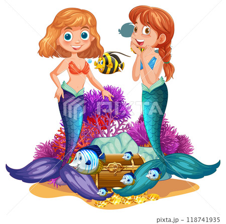 Mermaid Friends with Treasure Chest Mermaid Friends with Treasure Chest 118741935